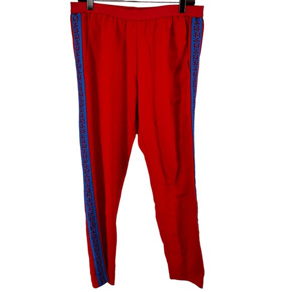 Zadig & Voltaire Paula Band Pants Trousers Tuxedo Stripe Pockets Red 42 XL NWT - Picture 2 of 6